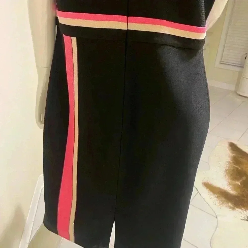 ST.John Cavier multi gorgeous dress,new with a tag black, pink & cream stripes - Picture 5 of 16